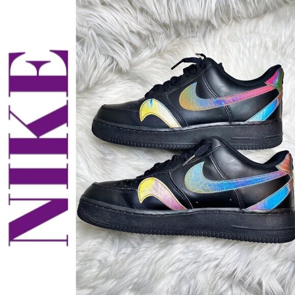 NIKE AIR FORCE 1 Misplaced Swoosh Low Top Black/Holo Multi Men, Size 9.5 - Picture 7 of 13